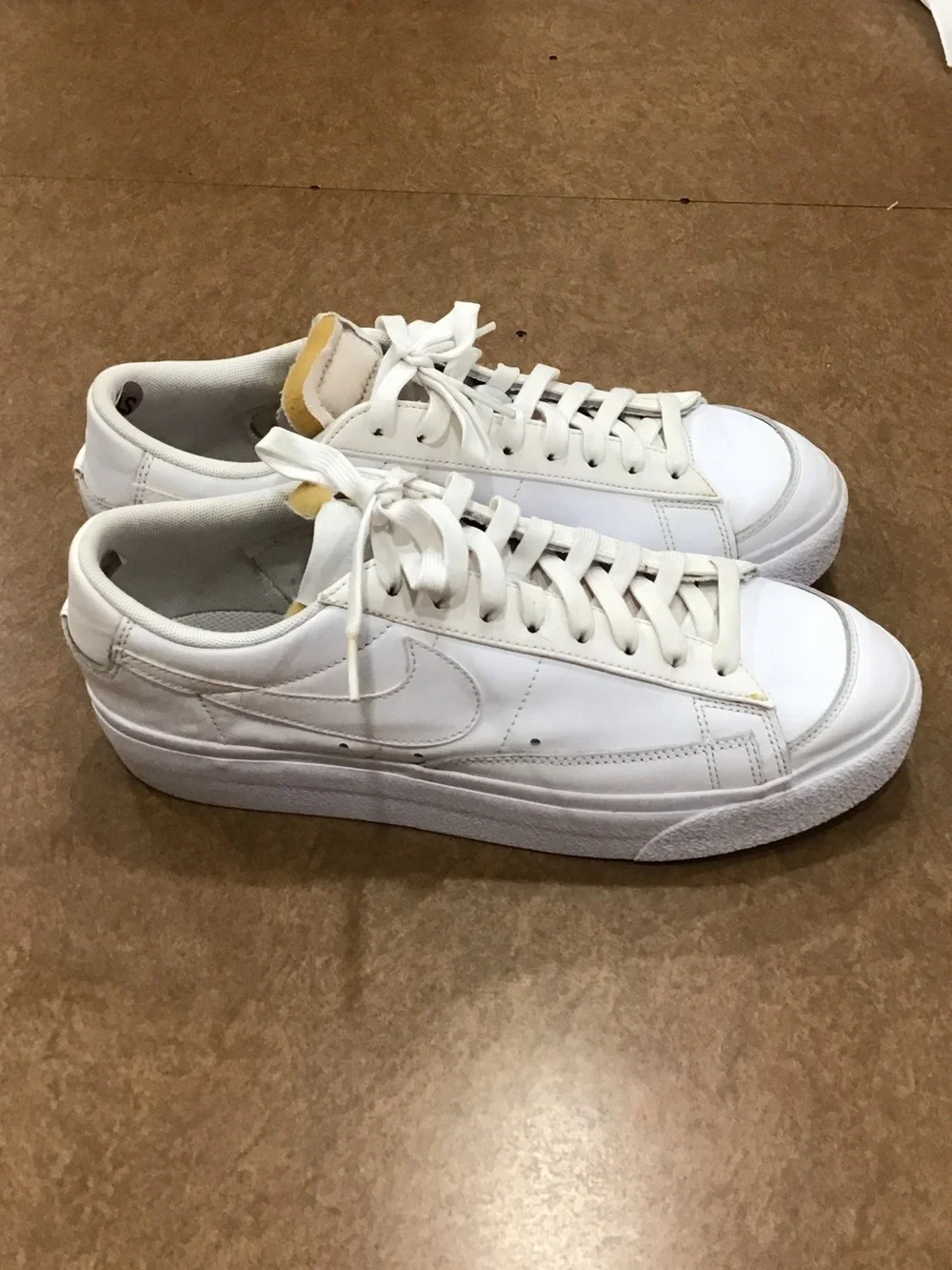 Nike Blazer Low Platform White/White/White Low-Top Leather Sneakers Women’s 10.5